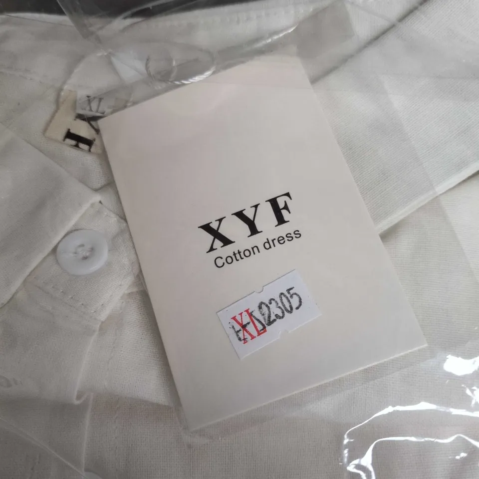 XYF COTTON DRESS – WHITE – UK SIZE XL