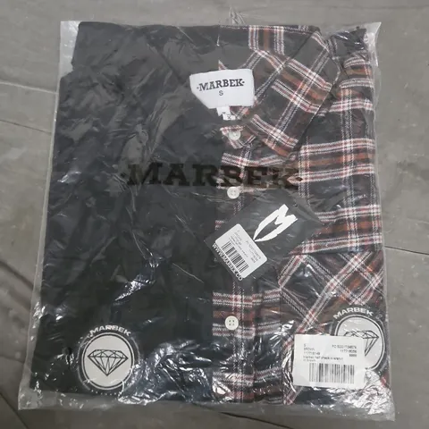 BAGGED MARBEK HALF CHECK OVERSHIRT IN BROWN/BLACK - SMALL