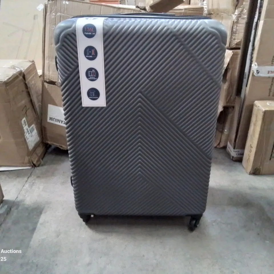 BOXED NEO SILVER HARD SHELL LUGGAGE SUITCASE