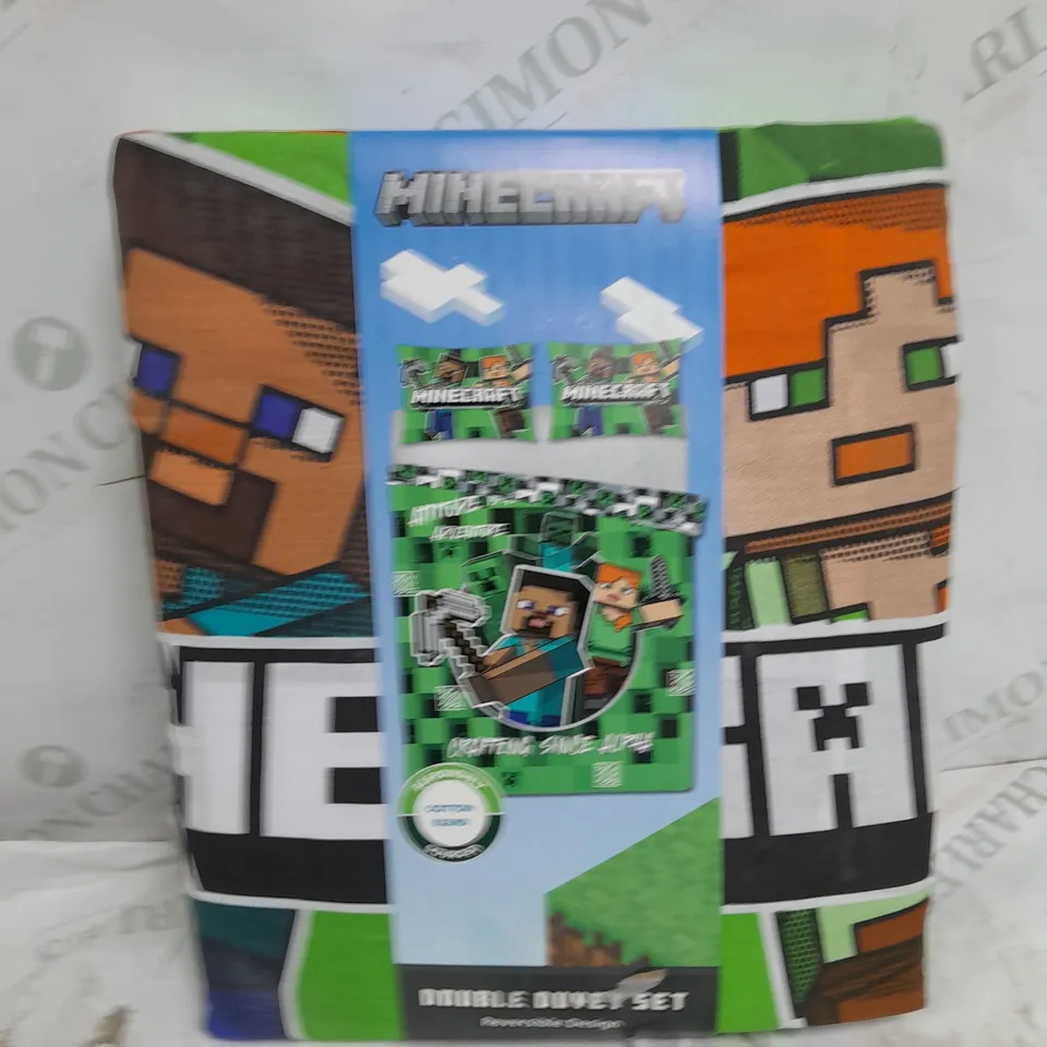 MINECRAFT DOUBLE DUVET COVER & PILLOWCASE SET