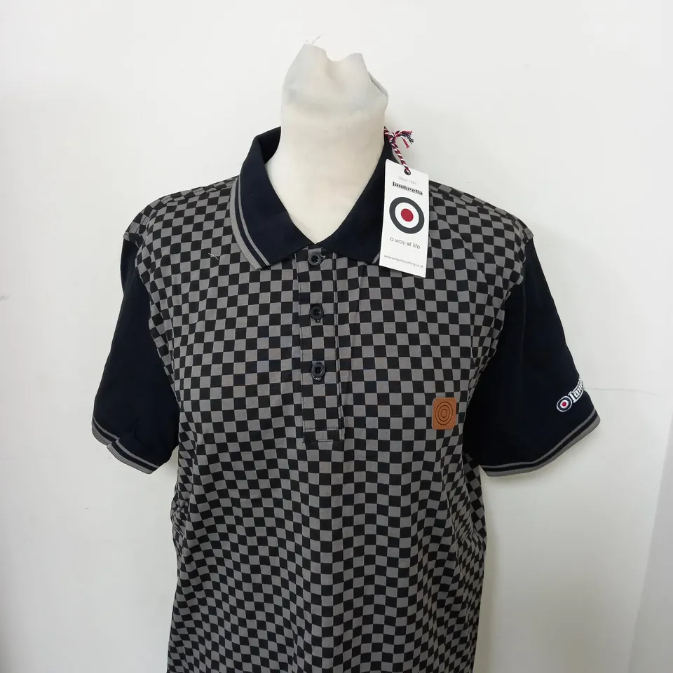 LAMBRETTA CHECK POLO SHIRT SIZE M