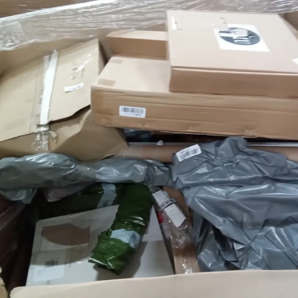 PALLET OF ASSORTED ITEMS INCLUDING TOILET SEATS, INOFIA SINGLE MATTRESS, SPRING LOADED TENSION ROD, FOLDING TABLE