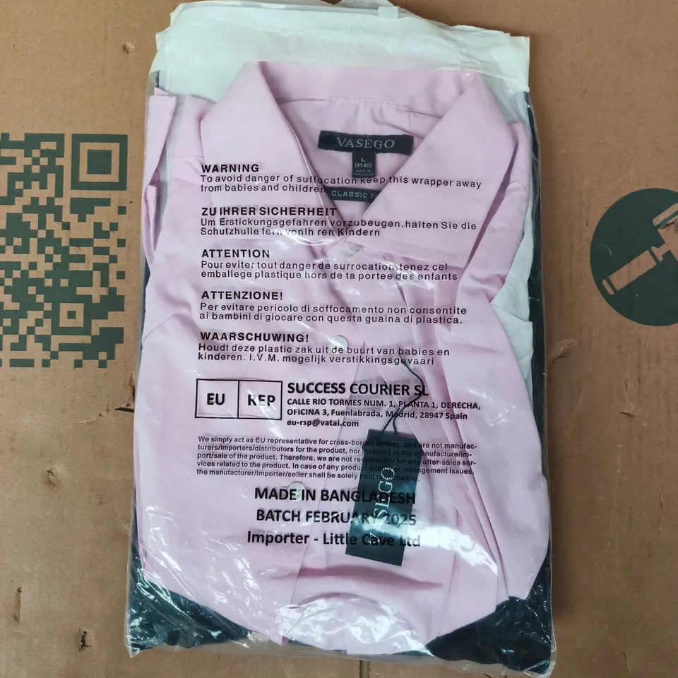 BAGGED VASEGO CLASSIC FIT SHIRT IN PINK SIZE LARGE
