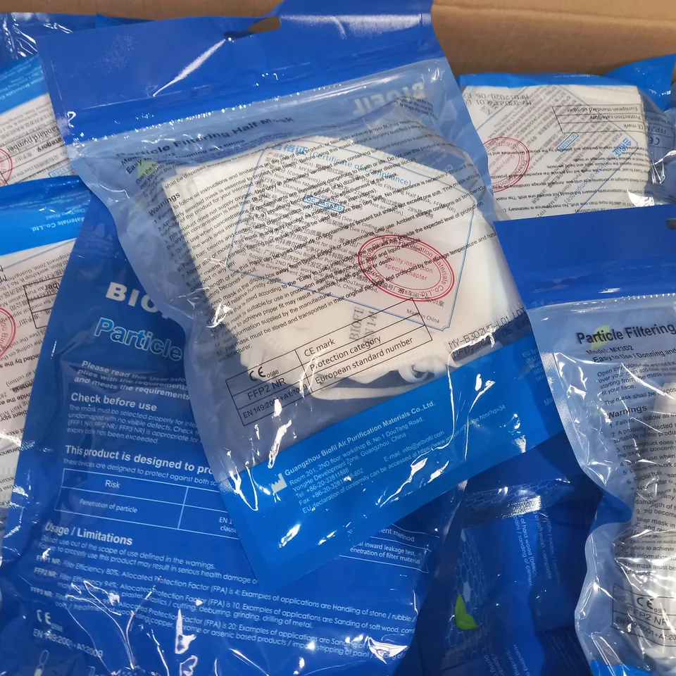 BIOFIL BOX OF APPROXIMATELY 48 PARTICLE FILTERING HALF MASKS