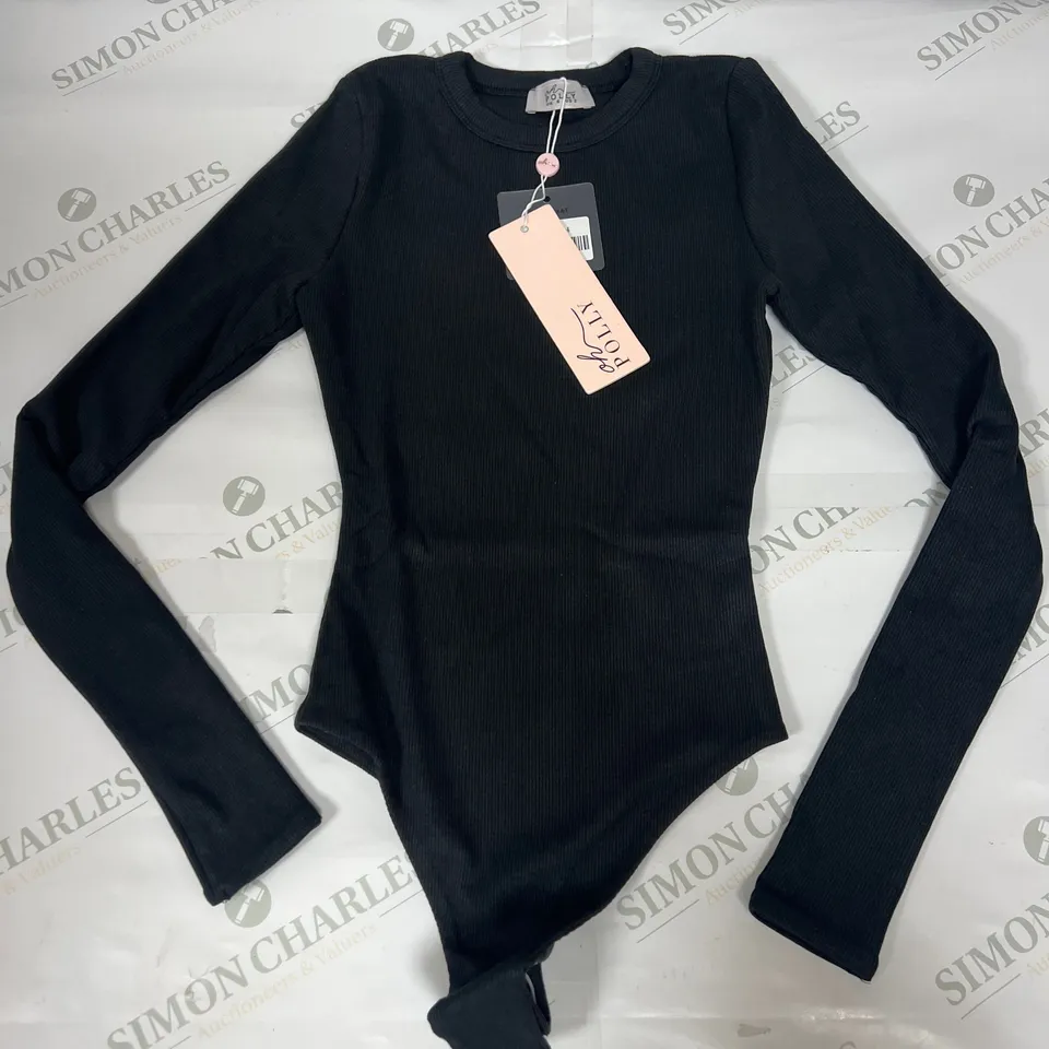 OH POLLY HIGHNECK LONG SLEEVED BODYSUIT IN BLACK SIZE 6
