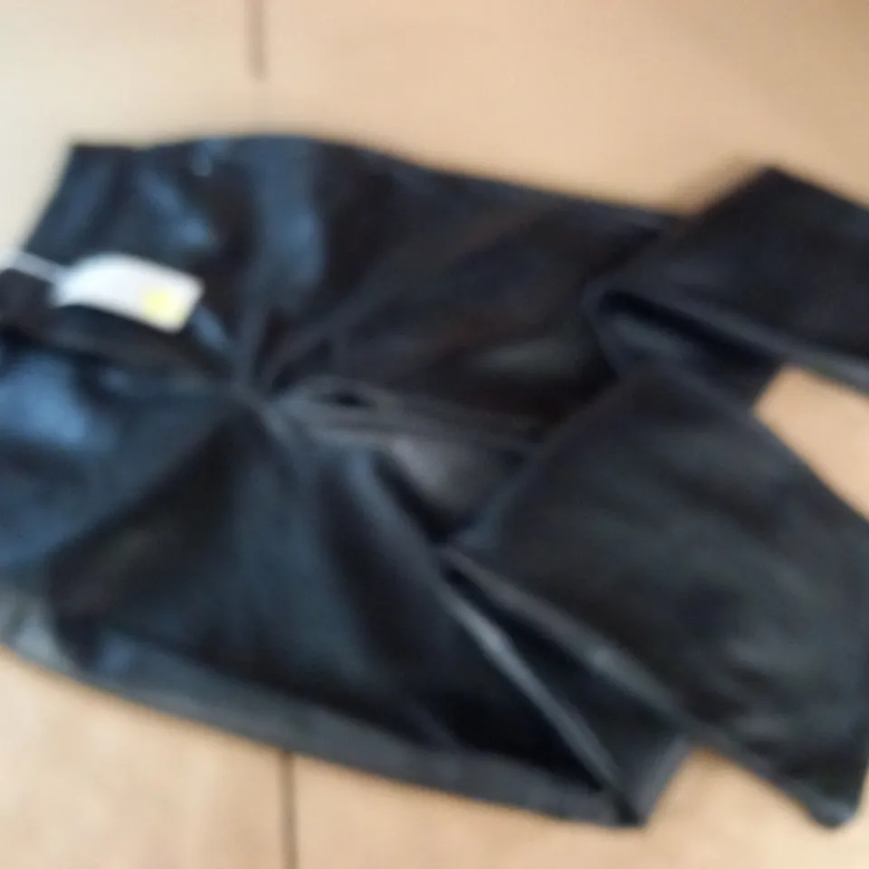 BODEN BLACK PU TROUSERS - UK 10