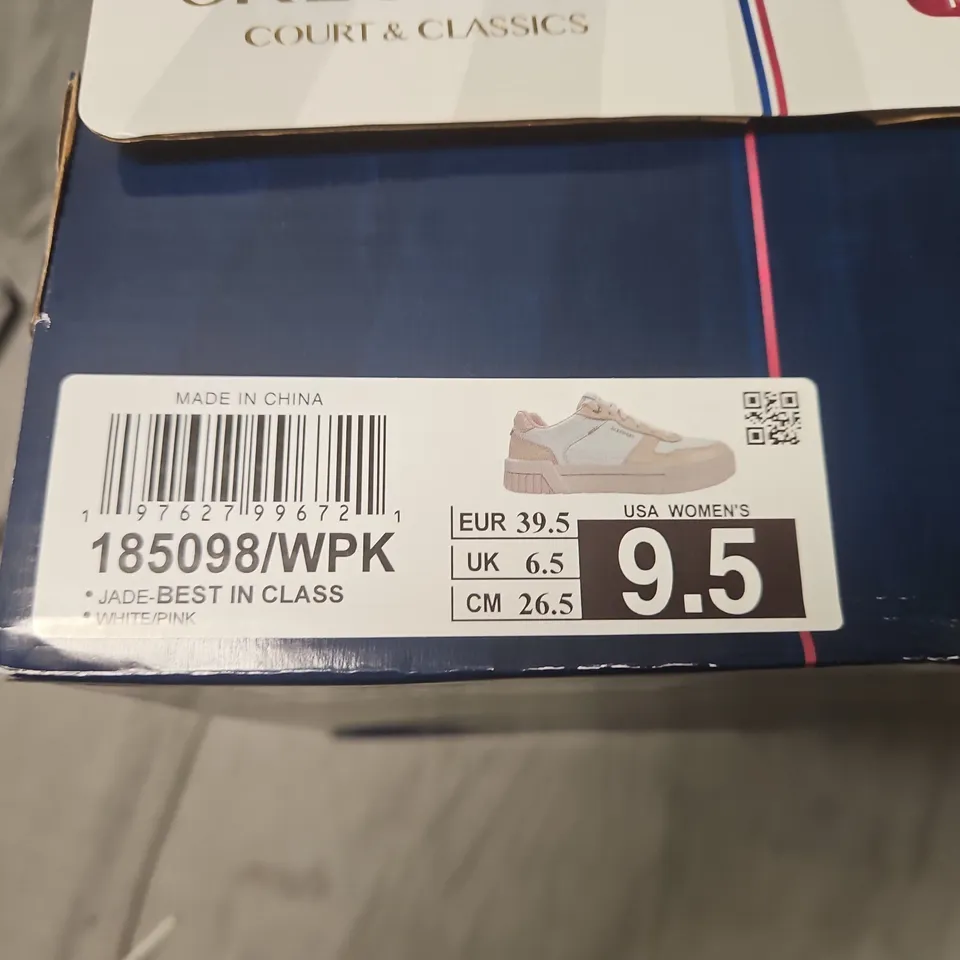 BOXED SKECHERS COURT CLASSICS WOMEN'S SNEAKERS UK 6.5 (US 9.5) – WHITE/PINK