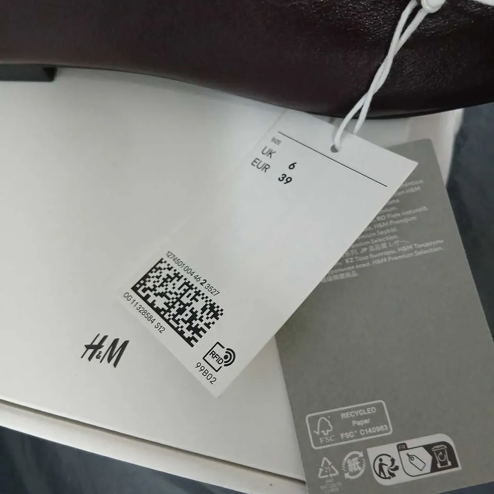 H&M BURGUNDY LEATHER BALLET FLATS – UK 6 (EU 39) – PREMIUM SELECTION