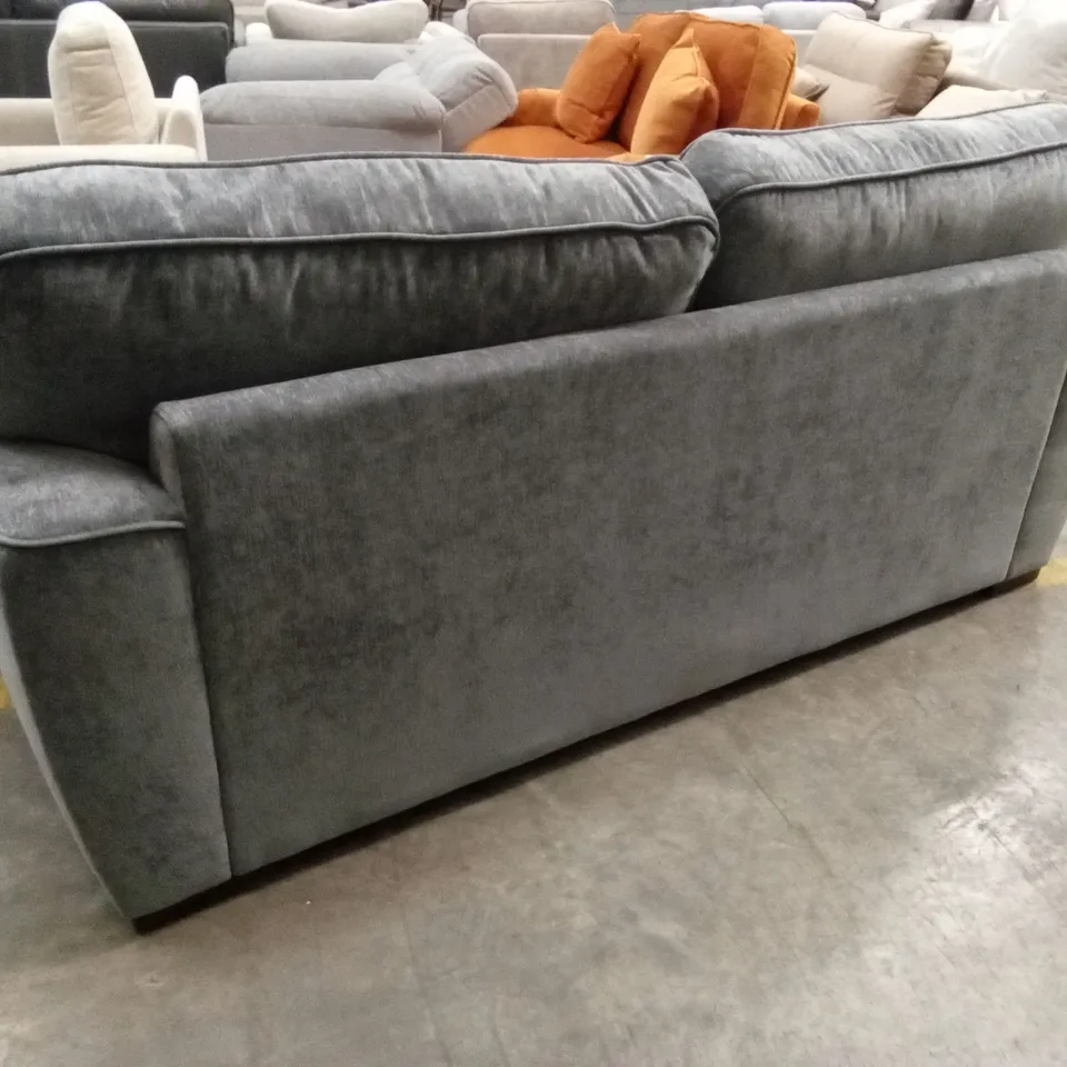HARLOW 3 SEATER STANDARD BACK FABRIC SOFA - GREY RRP £649
