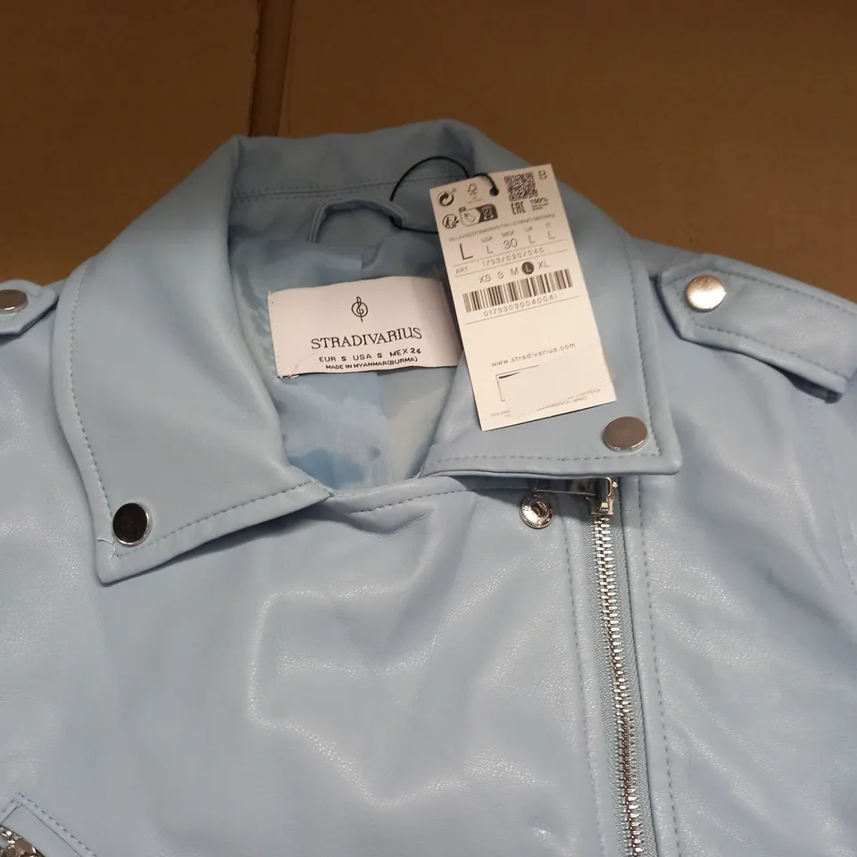 STARDIVARIUS BLUE BIKER STYLE JACKET - UK L