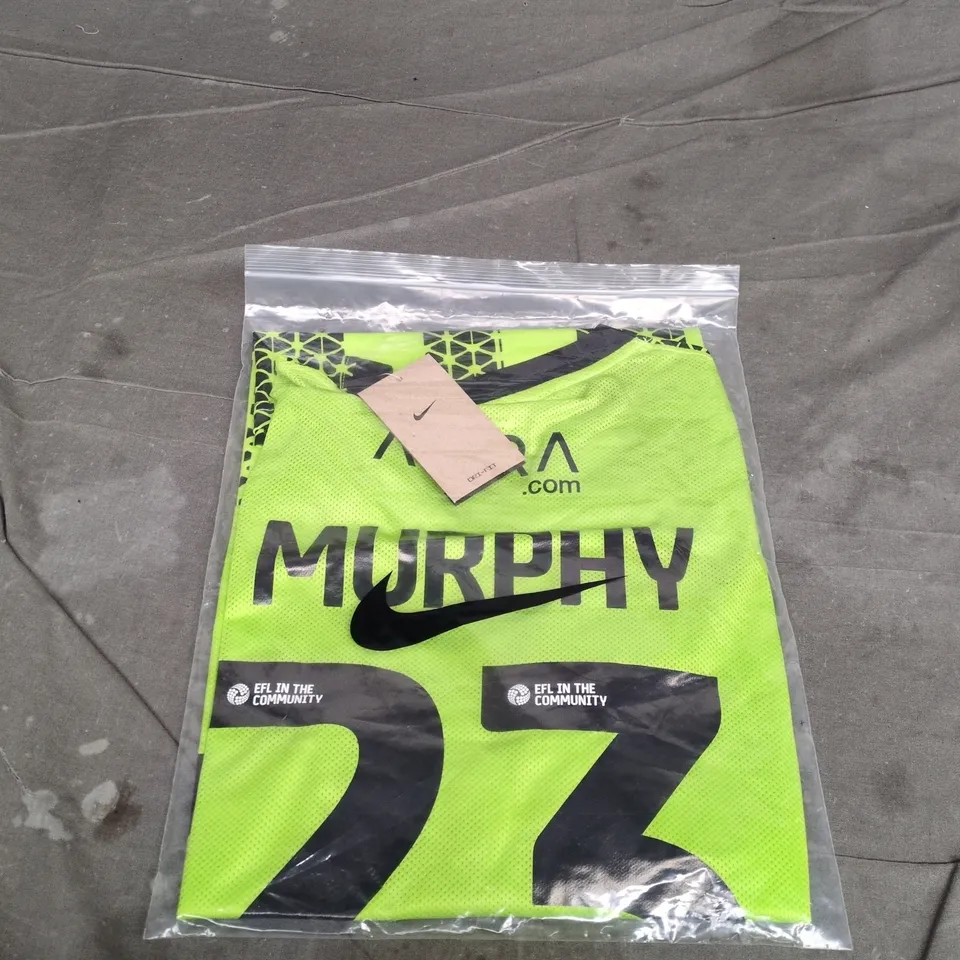 NIKE MENS FOOTBALL JERSEY – NEON GREEN MURPHY 27, UK SIZE 3XL