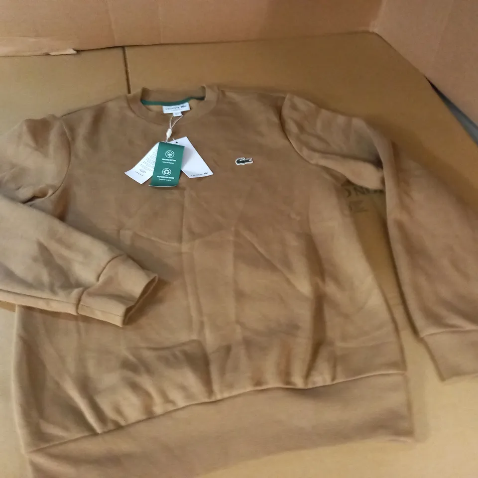 LACOSTE LIGHT BROWN CREW JUMPER - FR 3