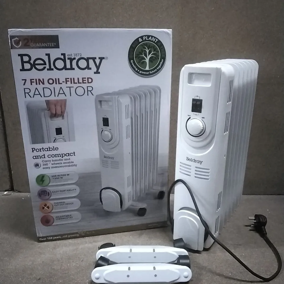 BOXED BELDRAY 7 FIN OIL-FILLED RADIATOR, MODEL EH3748