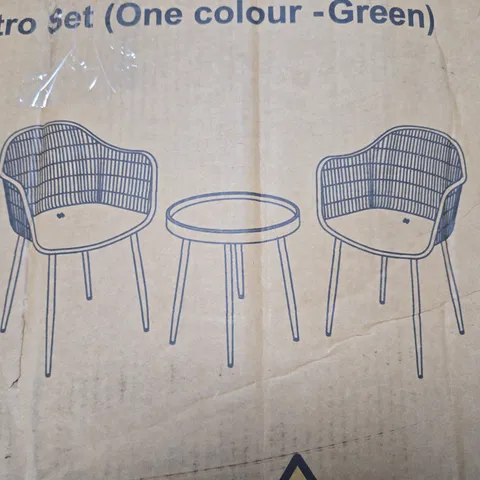 HOME PORTO BISTRO SET IN GREEN - COLLECTION ONLY
