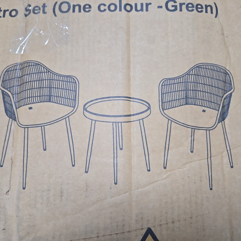 HOME PORTO BISTRO SET IN GREEN - COLLECTION ONLY