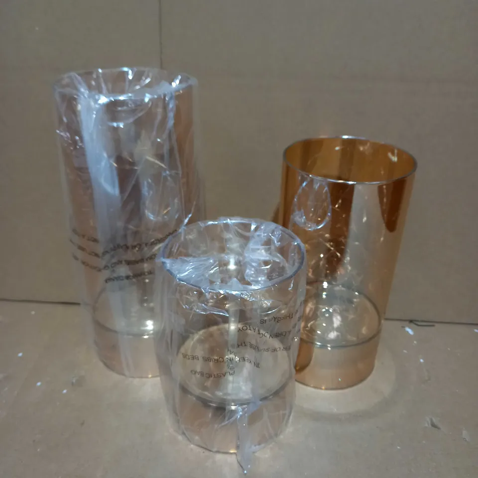 BUNDLEBERRY BY AMANDA HOLDEN SET OF WIRE LIGHT GLASS CYLINDER LANTERNS