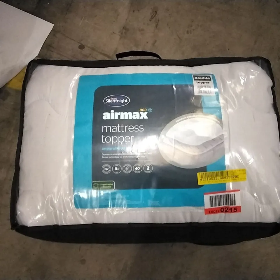 BAGGED SILENTNIGHT AIRMAX 800 MATTRESS TOPPER - SIZE DOUBLE