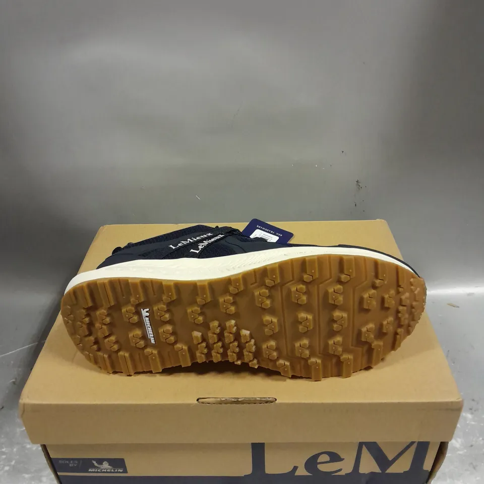 BOXED PAIR OF LEMIEUX TRAX WATERPROOF TRAINER IN NAVY SIZE UK 7