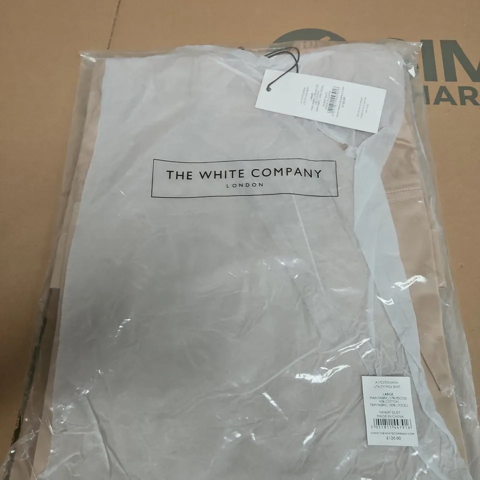 THE WHITE COMPANY UTILITY MIDI SKIRT - WHEAT DUST - LARGE