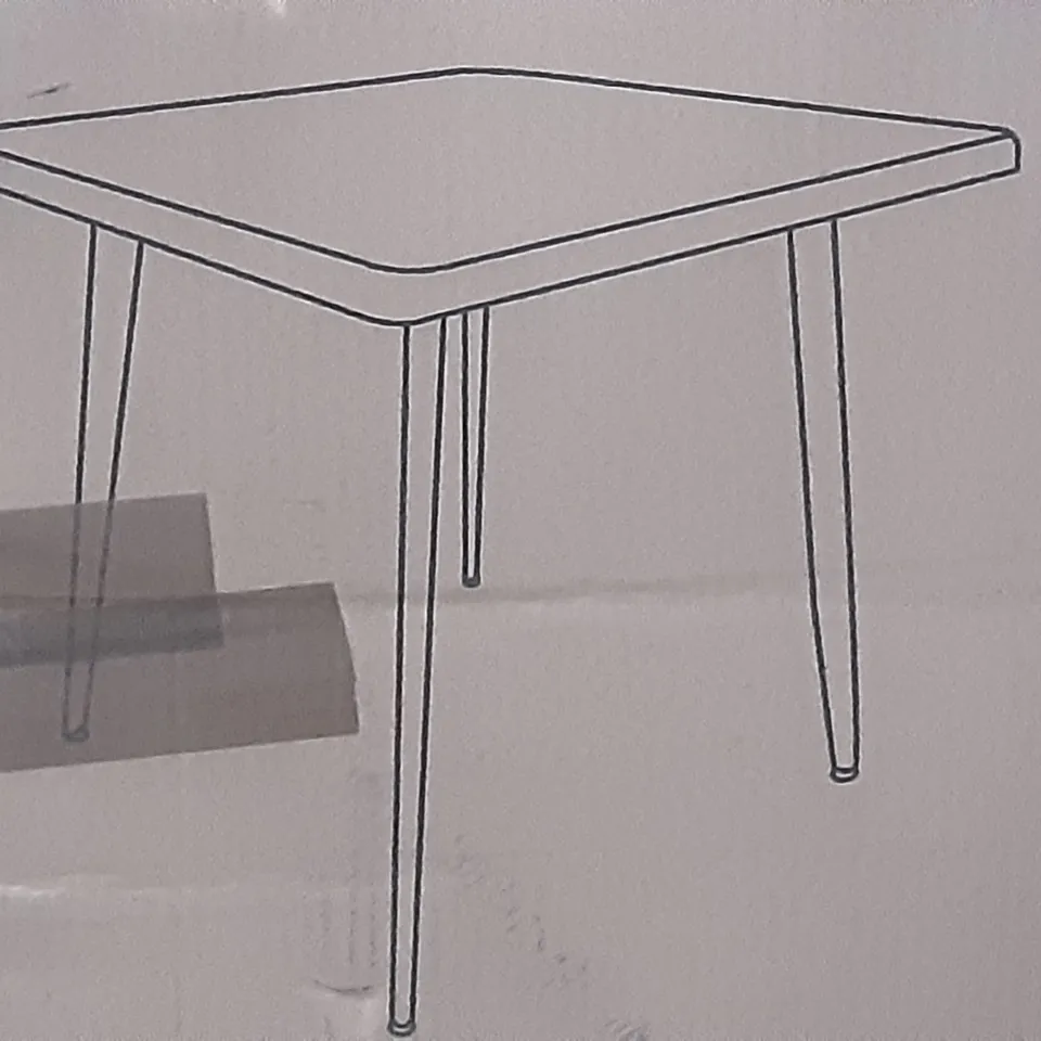 BOXED ZURI SQUARE DINING TABLE IN WHITE , H75 X W75 X D75CM 
