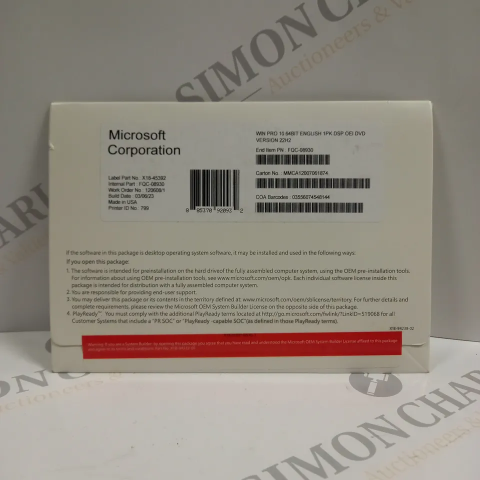 SEALED MICROSOFT WINDOWS 10 PRO 64 BIT DVD VERSION SOFTWARE 