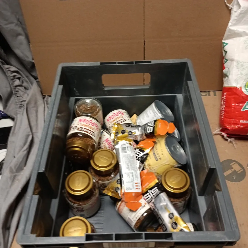 TOTE OF APPROXIMATELY 12 ASSORTED FOOD AND DRINK TO INCLUDE 5KG GREEN DRAGON RICE