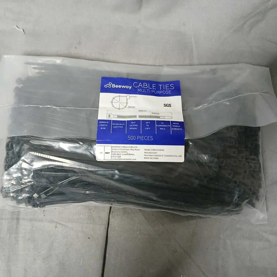 LARGE QUANTITY OF ASSORTED CABLE TIES IN BLACK
