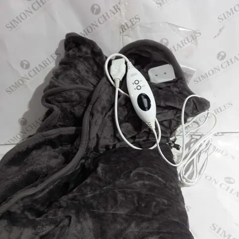 COZEE HOME VELVETSOFT HEATED THROW IN CHARCOAL