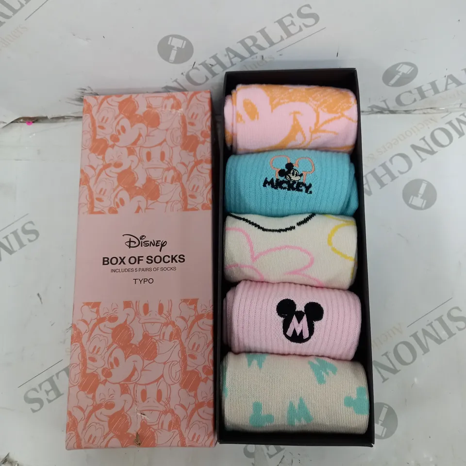 DISNEY BOX OF SOCKS TYPO