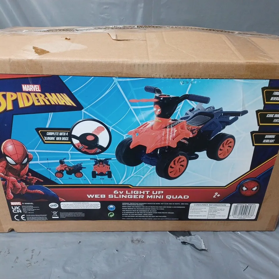 BOXED 6V LIGHT UP WEB SLINGER MINI QUAD