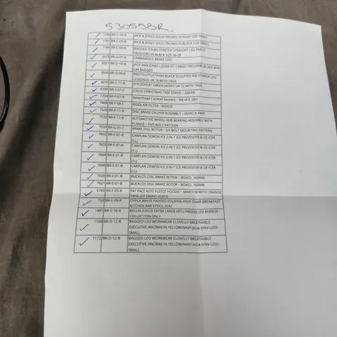 VEHICLE PARTS BUNDLE – BRAKE DISC ROTOR AND HIGH-VISIBILITY WORKWEAR (MIXED LOT)