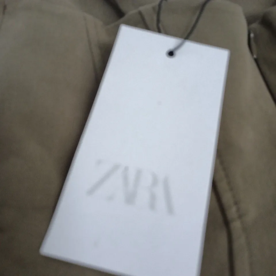 ZARA WOMEN'S TAN PANELLED DRESS - UK XS
