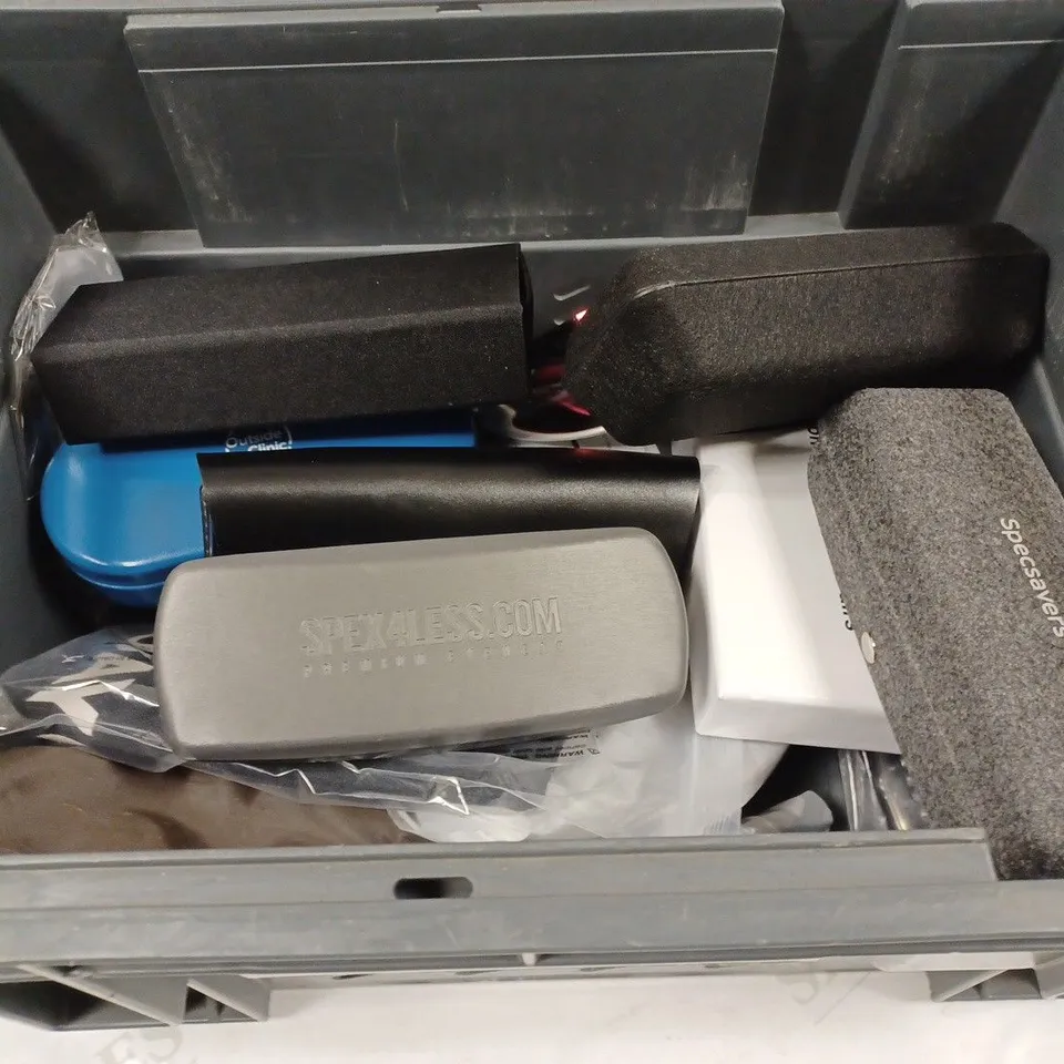 BOX TO CONTAIN APPROX. 18 X ASSORTED PAIRS OF GLASSES. SIZES & BRANDS VARY - COLLECTION ONLY