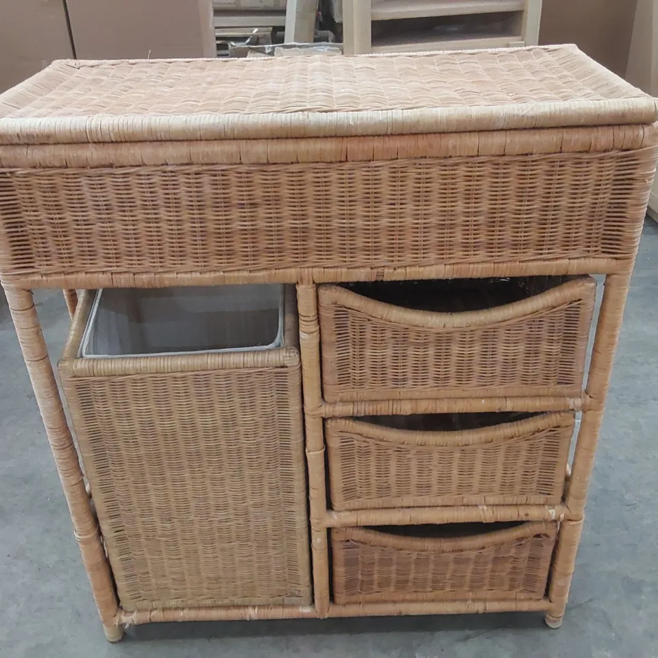 DESIGNER WICKER LAUNDRY/STORAGE CABINET