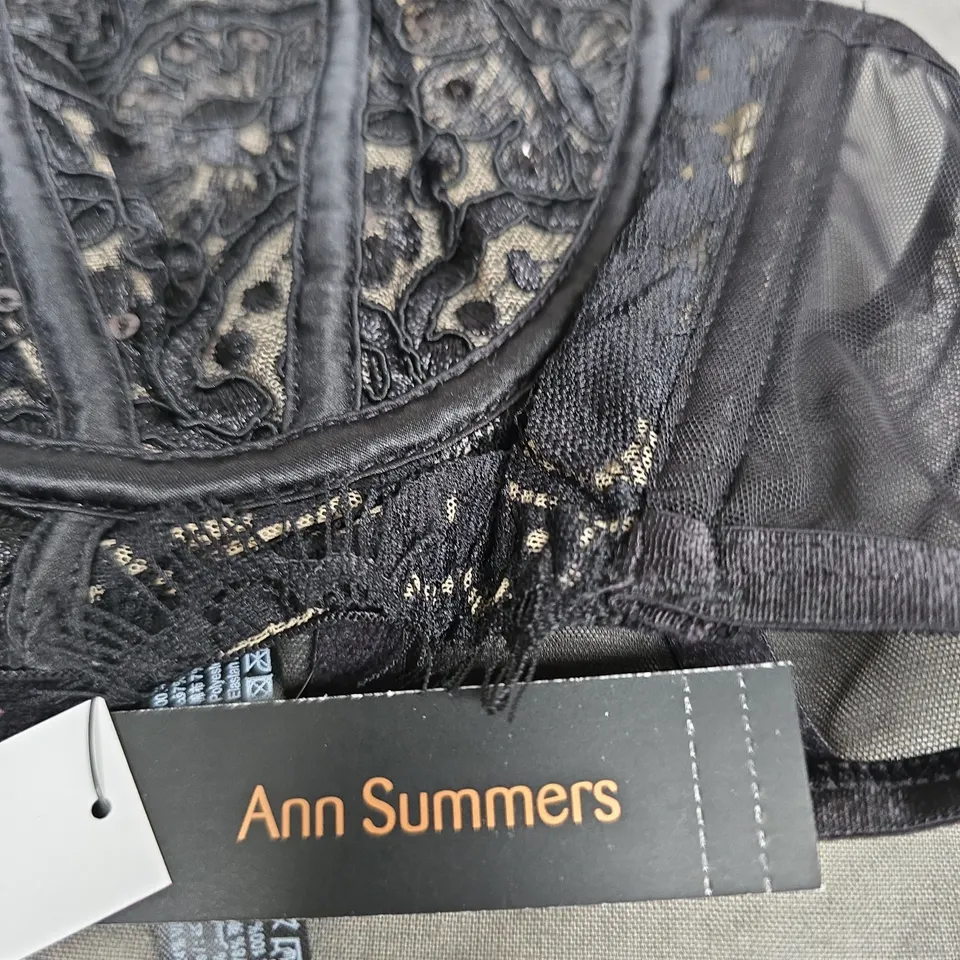 ANN SUMMERS LACE BRA – BLACK, UK 32B 