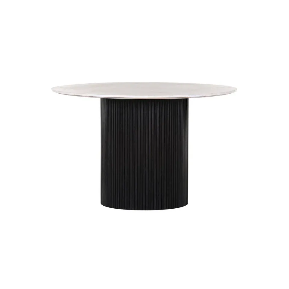 AGRIDAKI 120CM GENUINE MARBLE PEDESTAL DINING TABLE (2 ITEMS)
