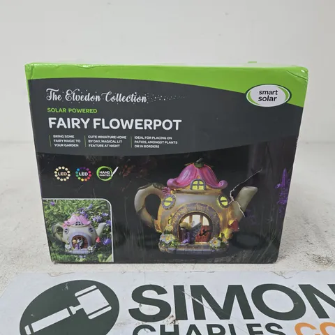 THE EVEDON COLLECTION SOLAR POWERED FAIRY FLOWERPOT – GARDEN ORNAMENT (BOXED)