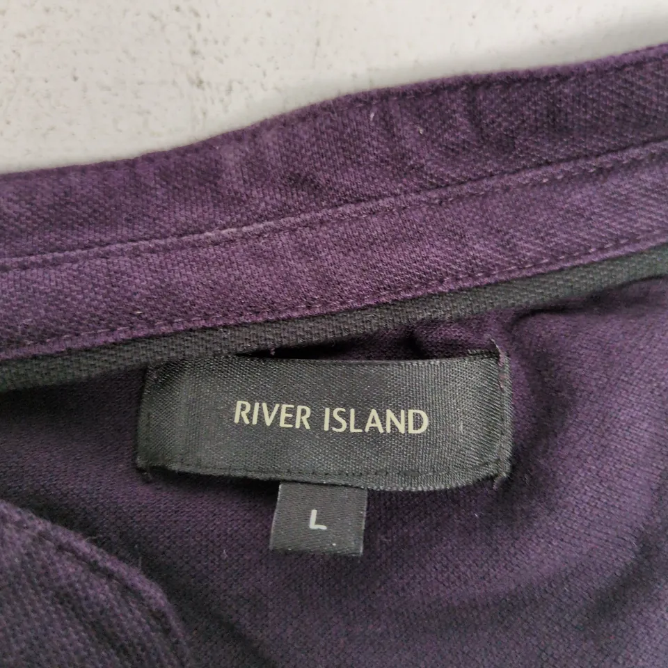 RIVER ISLAND PURPLE SHORT-SLEEVE TOP, UK SIZE L