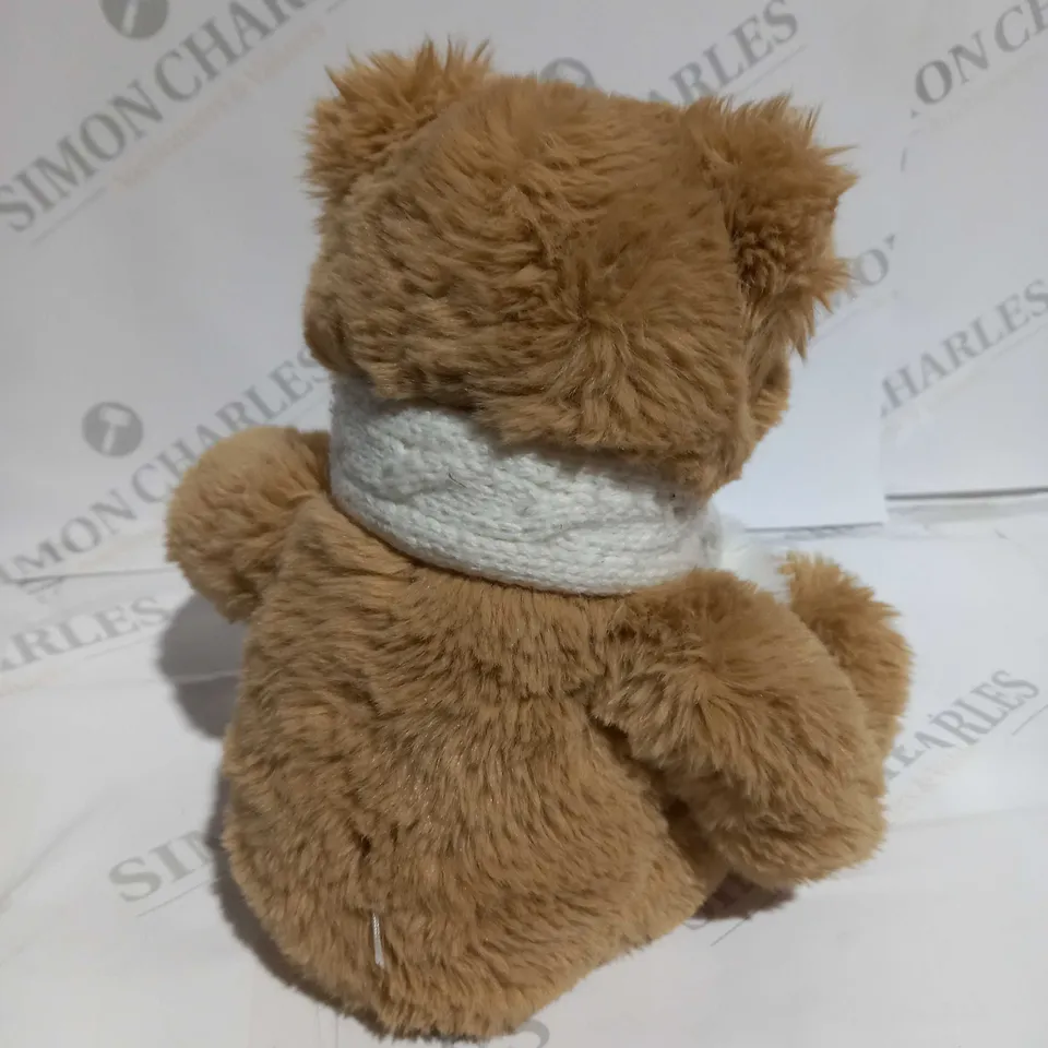 HARRODS TEDDY BEAR BROWN WITH WHITE SCARF 