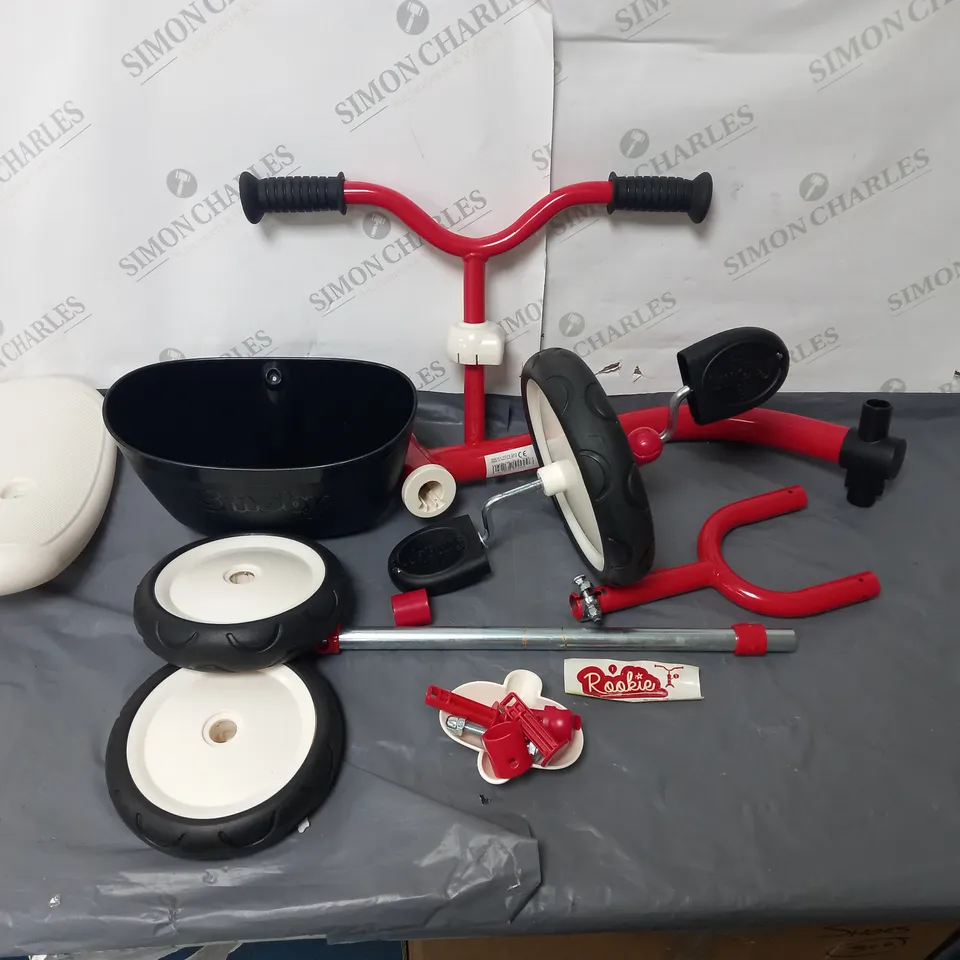 BOXED SMOBY ROOKIE KIDS TRICYCLE IN RED AND WHITE 