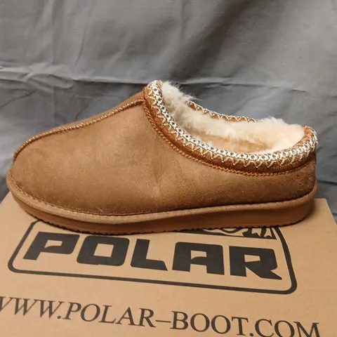 POLAR WOMEN'S FUR-LINED SHOES – CHESTNUT, UK 5, BOXED