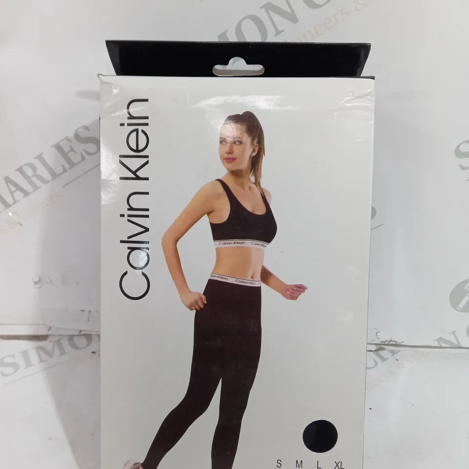 BOXED CALVIN KLEIN LEGGINGS AND TOP IN BLACK - XL