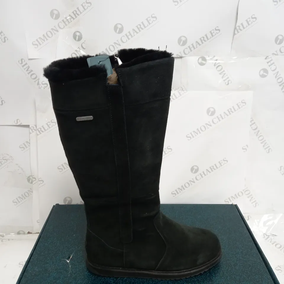 EMU AUSTRALIA "MOONTA" WATERPROOF KNEE LEATHER BOOTS - UK SIZE 7 - BLACK 
