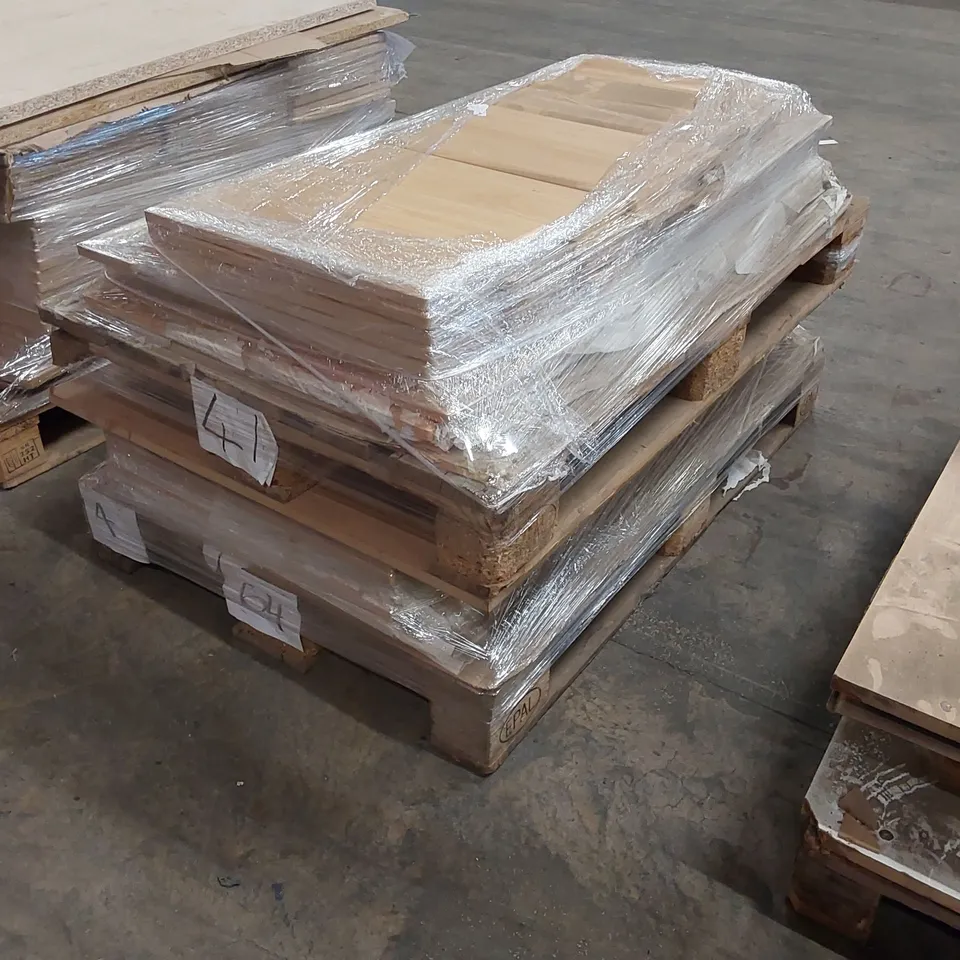 PALLET OF APPROXIMATELY 50 BRAND NEW KINNAIRD BEECH KITCHENS/BEDROOM REPLACEMENT CABINET DOOR/DRAWER/END PANELS IN ASSORTED SIZES TO INCLUDE;