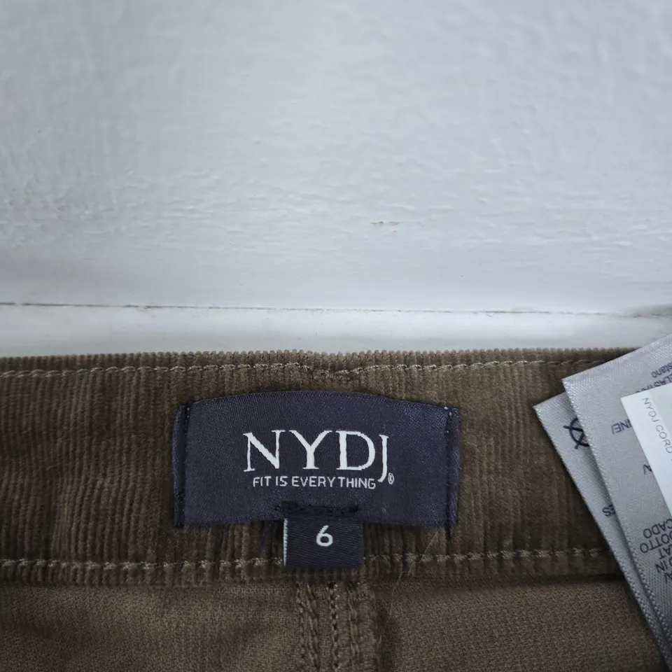 NYDJ BROWN WOMEN'S TROUSERS – WIDE-LEG, UK 10 (US 6)