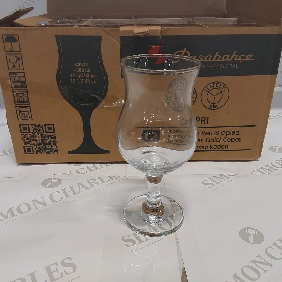 BOX OF 12x PASABAHCE HURRICANE GLASSES 