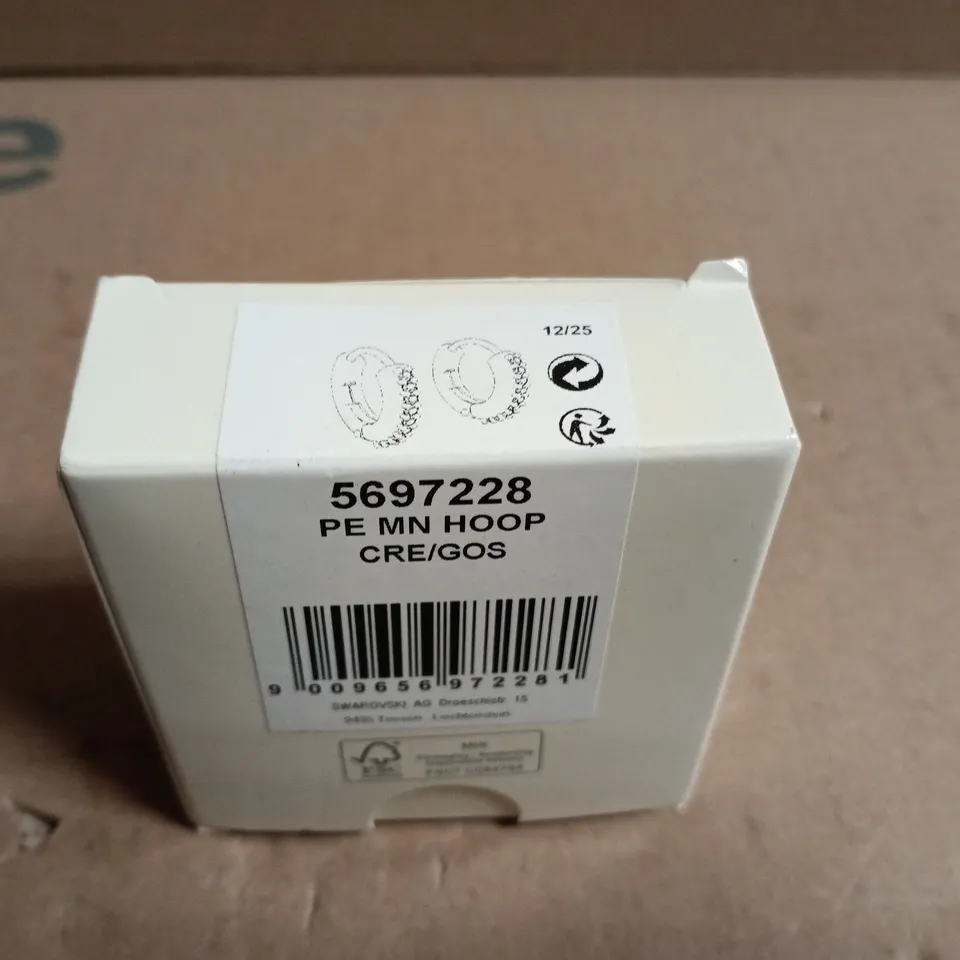 BOXED SWAROVSKI GOLD TONE HOP EARRINGS