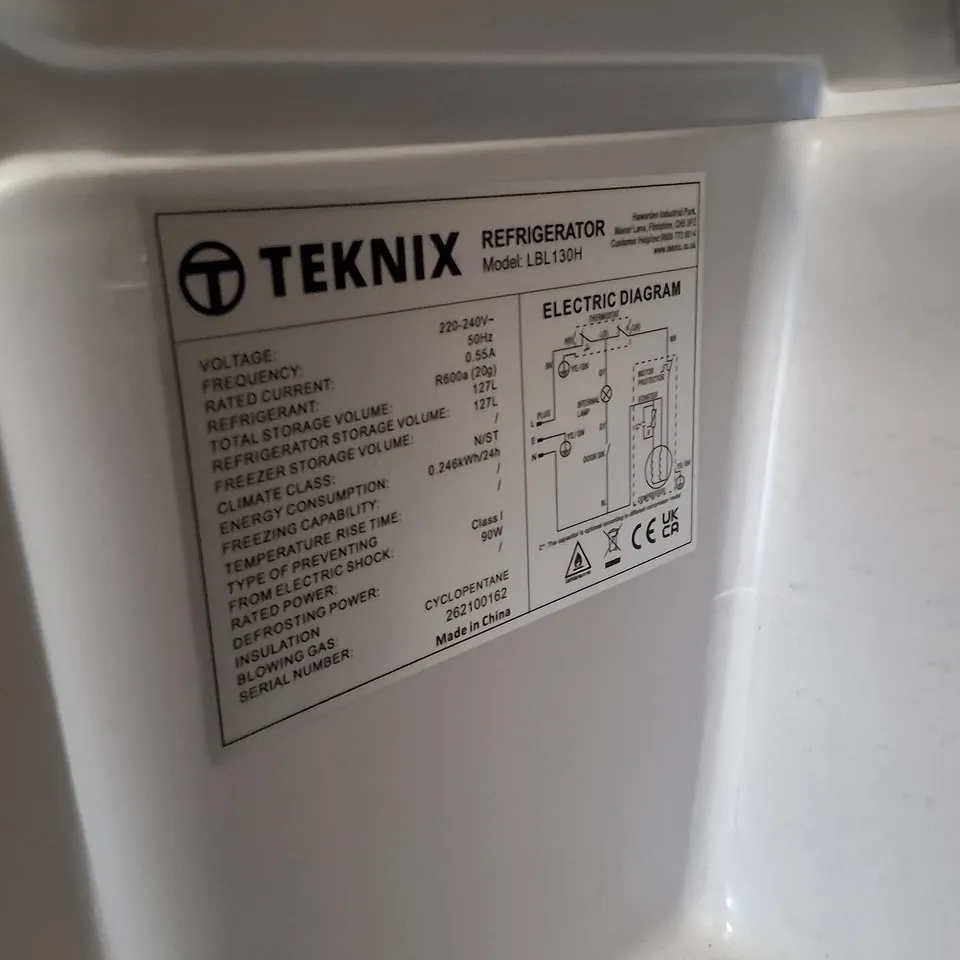 TEKNIX LBL130H-1 FREESTANDING UNDERCOUNTER LARDER FRIDGE