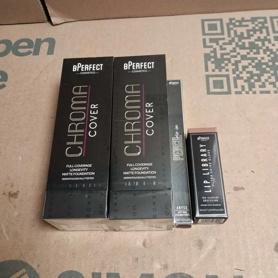 4 X ASSORTED BPERFECT COSMETIC ITEMS TO INCLUDE MATTE FOUNDATION, LIP LIBRARY THE CLASSICS OBSESSION ETC