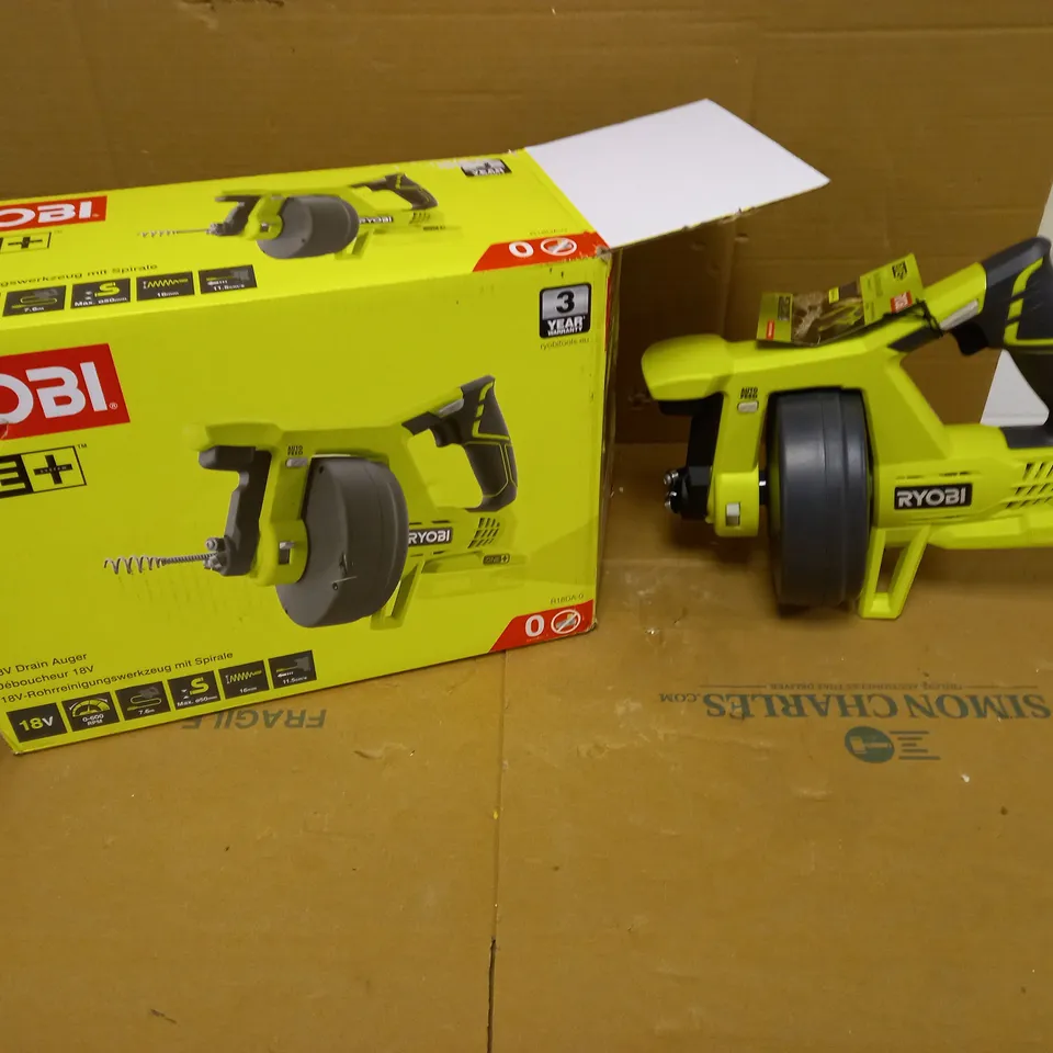 RYOBI R18DA-0 ONE+ CORDLESS DRAIN AUGER (BARE TOOL), 18 V